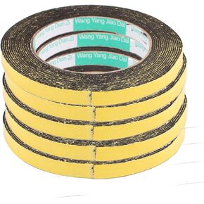 uxcell 5Pcs 10mm x 1mm Single Sided Self Adhesive Shockproof Sponge Foam Tape 5M Length