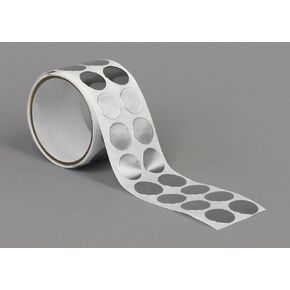 3M 425 Shiny Silver Aluminum Foil Tape, 1" Diameter Circles (Pack of 250)