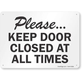 SmartSign "Please Keep Door Closed At All Times" Sign | 10" x 14" Plastic