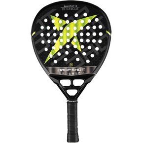 Drop Shot Quantum 1.0 – Padel Racket with Shock Absorption, Great Control and Power - with EVA SOFT Foam Core – Professional Padel (Green), Black