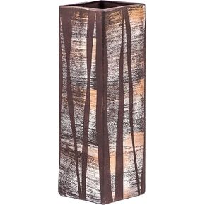 Glass Vase | Square vase | Art Decorated Glass Vase for Flowers | Table vase 12 inch | Interior Design | Home Decor