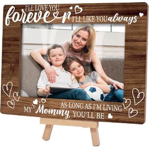 Picture Frames 4x6, Mothers Day Birthday Gifts for Mom, Best Mom Ever Gifts Wood Photo Frames for Mommy, Mom and Son Gifts Home Desk Table Decor (A09)