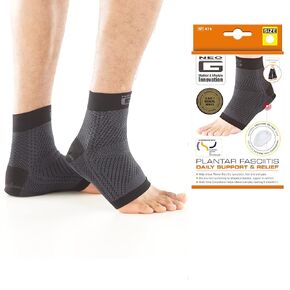 Neo-G Plantar Fasciitis Compression Socks – Support for Plantar Fasciitis, Heel and Arch Pain, Silicone Heel Cushioning for Targeted Pain Relief – Class 1 Medical Device – 1 Pair - L