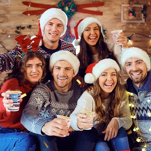 Richboom Christmas Cups, 32 Count 16 oz Disposable Christmas Coffee Cups Holiday Paper Coffee Cups Hot Chocolate Bar Supplies for Merry Christmas or New Year Party Decorations in Kuwait
