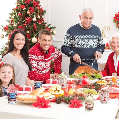 Richboom Christmas Cups, 32 Count 16 oz Disposable Christmas Coffee Cups Holiday Paper Coffee Cups Hot Chocolate Bar Supplies for Merry Christmas or New Year Party Decorations in Kuwait