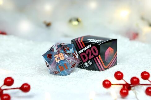 Sharp Edge 55MM D20 لـ DND لألعاب الزنزانات والتنينات Ttrpg، ألعاب لعب الأدوار متعددة السطوح من الراتنج | راتينج مصبوب يدويًا (موجة مد 55 مم d20) in Saudi Arabia