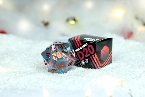 Sharp Edge 55MM D20 لـ DND لألعاب الزنزانات والتنينات Ttrpg، ألعاب لعب الأدوار متعددة السطوح من الراتنج | راتينج مصبوب يدويًا (موجة مد 55 مم d20) in Saudi Arabia