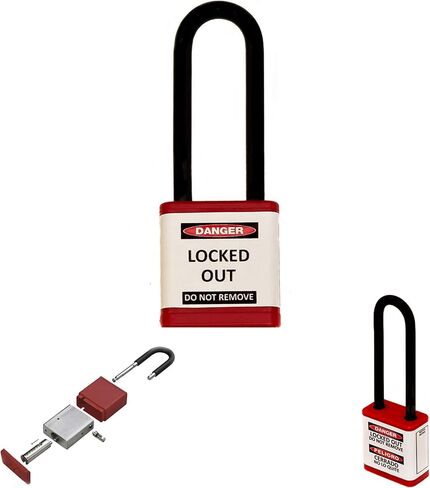 Zing Green Products 710KD-RED جهاز قفل أمان بمفتاح مختلف، 1.75 بوصة × 1.5 بوصة × 0.75 بوصة، أحمر in Kuwait