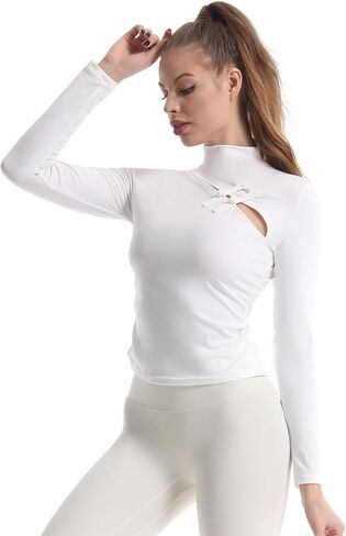 JBT Workout Tops for Women Long Sleeve Chinese Style Athletic Yoga Shirt Lightweight Exercise Shirt Elegant Design in Saudi Arabia