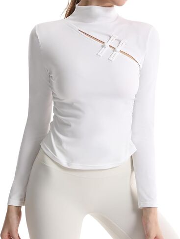 JBT Workout Tops for Women Long Sleeve Chinese Style Athletic Yoga Shirt Lightweight Exercise Shirt Elegant Design in Saudi Arabia
