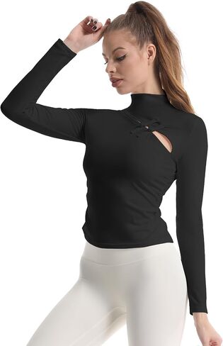 JBT Workout Tops for Women Long Sleeve Chinese Style Athletic Yoga Shirt Lightweight Exercise Shirt Elegant Design in Saudi Arabia