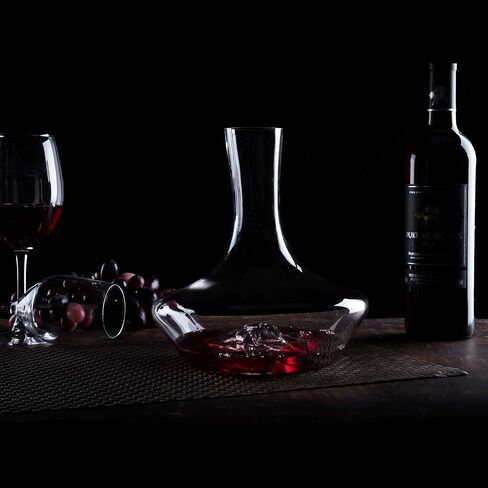 YouYah Iceberg Wine Decanter Set with Aerator Filter,Drying Stand and Cleaning Beads,Red Wine Carafe,Wine Aerator,Wine Gift,100% Hand Blown Lead-free Crystal Glass (1400ML) in Saudi Arabia