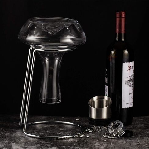 YouYah Iceberg Wine Decanter Set with Aerator Filter,Drying Stand and Cleaning Beads,Red Wine Carafe,Wine Aerator,Wine Gift,100% Hand Blown Lead-free Crystal Glass (1400ML) in Saudi Arabia
