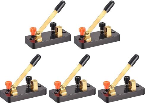 uxcell Single Pole Switch Physics Laboratory Equipment Single Pole Single Throw (SPST) Switch, Black Red Copper Tone, 5Pcs in Saudi Arabia