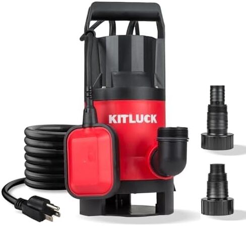 Sump Pump, 1HP 3500GPH Submersible Water Pump with Float Switch, 20ft Rubber Cord, Portable Handle, Sump Pump for Pool Draining, Remove Clean/Dirty Water for Flood Basement, Pond, Tub in Saudi Arabia