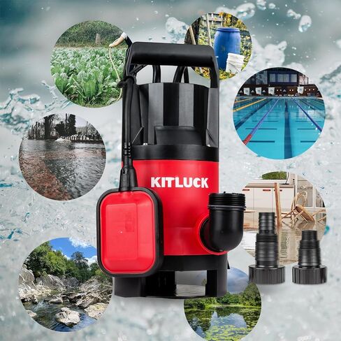 Sump Pump, 1HP 3500GPH Submersible Water Pump with Float Switch, 20ft Rubber Cord, Portable Handle, Sump Pump for Pool Draining, Remove Clean/Dirty Water for Flood Basement, Pond, Tub in Saudi Arabia