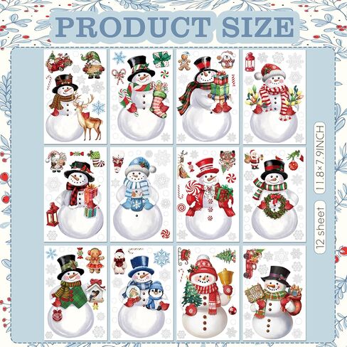12 Sheets Christmas Gingerbread Wall Stickers Decorations, Xmas Wall Decals Holiday Gingerbread Candy Floor Wall Vinyl Stickers for Living Room Bedroom Home Office Decor in Saudi Arabia
