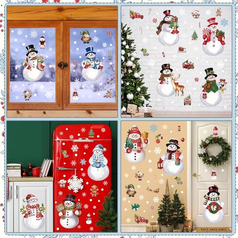 12 Sheets Christmas Gingerbread Wall Stickers Decorations, Xmas Wall Decals Holiday Gingerbread Candy Floor Wall Vinyl Stickers for Living Room Bedroom Home Office Decor in Saudi Arabia