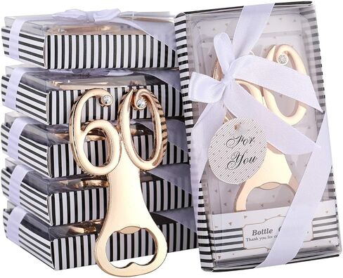 16PCS Bottle Openers Wedding Party Favors for Guests Party Decorations,90th Birthday,90th Anniversary Golden Wedding Bridal Shower Souvenirs Bottle Opener (16,Black 90) in Saudi Arabia