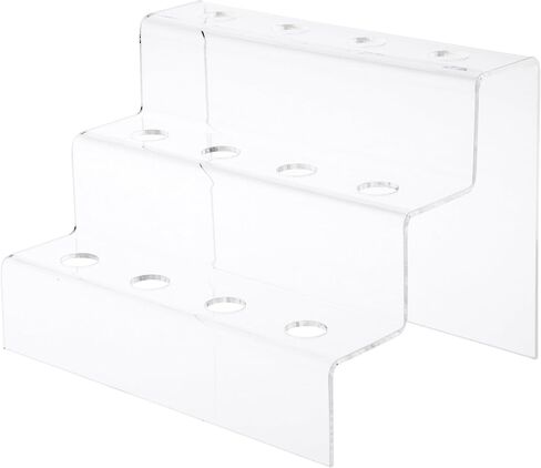 Plymor Clear Acrylic Wine Bottle Stopper Display Stairs, 6.25" H x 8.75" W x 6.5" D in Saudi Arabia