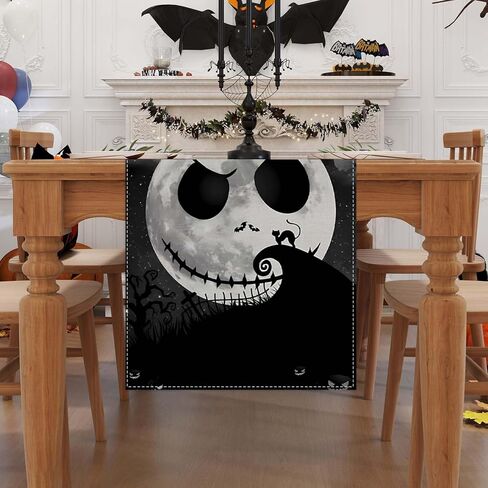 كابوس قبل عيد الميلاد عيد الميلاد مفرش طاولة الهالوين بطول 72 بوصة جاك سكلينجتون سالي زيرو أوجي بوجي ديكورات ومستلزمات الهالوين للمنزل in Kuwait