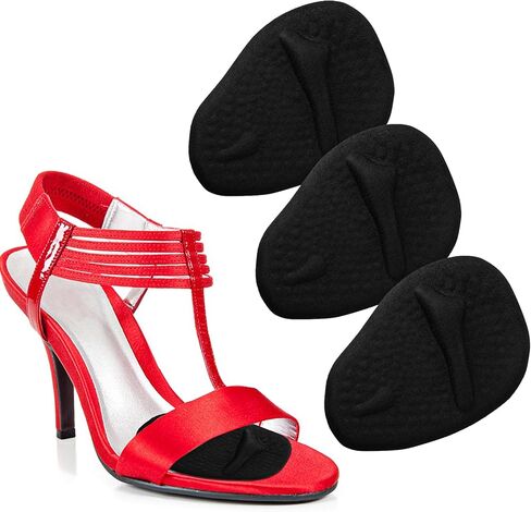 3 Pairs Metatarsal Pads Women, Ball of Foot Cushions Anti Sliding Foot Pads for Open Toe Shoes Heel Inserts for Women, No Slip Heel Grips Liners Shoe Pads for Loose Shoe Blisters (Beige, Black, Clear) in Saudi Arabia
