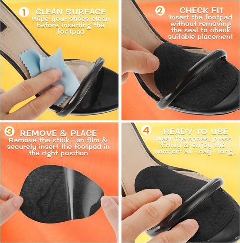 3 Pairs Metatarsal Pads Women, Ball of Foot Cushions Anti Sliding Foot Pads for Open Toe Shoes Heel Inserts for Women, No Slip Heel Grips Liners Shoe Pads for Loose Shoe Blisters (Beige, Black, Clear) in Saudi Arabia