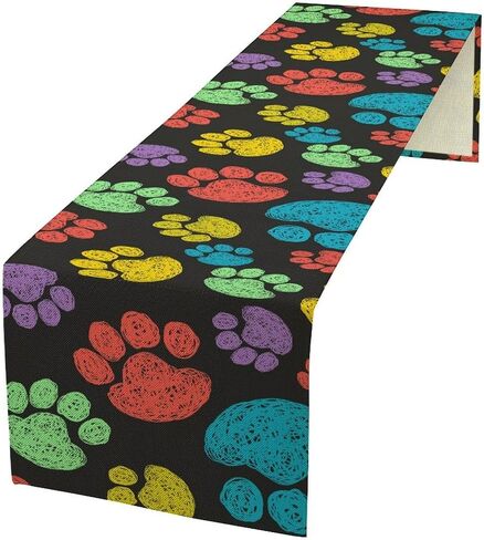 William Morris Flower Table Runner, Green Forestry Plant Animal Villages Retro Printed Table Runner (13x90) 1 Piece in Saudi Arabia