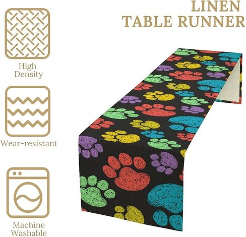 William Morris Flower Table Runner, Green Forestry Plant Animal Villages Retro Printed Table Runner (13x90) 1 Piece in Saudi Arabia
