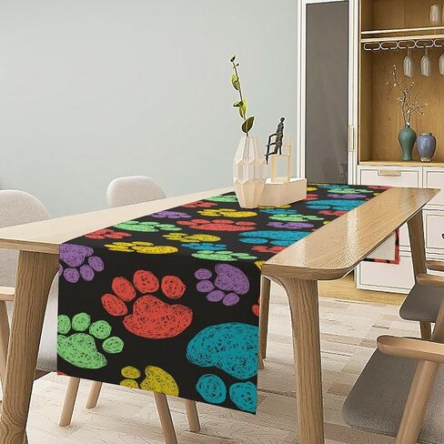 William Morris Flower Table Runner, Green Forestry Plant Animal Villages Retro Printed Table Runner (13x90) 1 Piece in Saudi Arabia