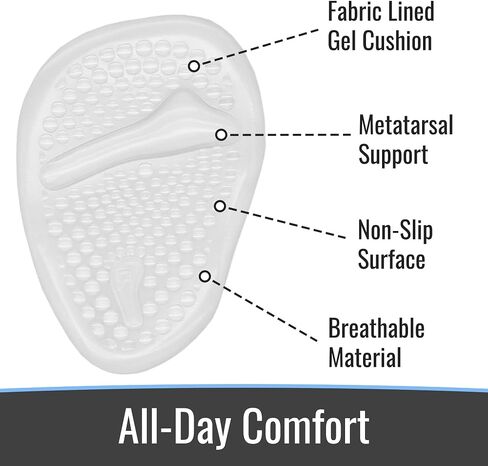Steins Ultimate Comfort Gel Metatarsal Heel Pads for Shoes Women | Premium Ball of The Foot Shoe Inserts | All-Day Relief Anti-Slip Grip, One-Size-Fits-All Heel Inserts for Women (W) - 4/pk in Saudi Arabia