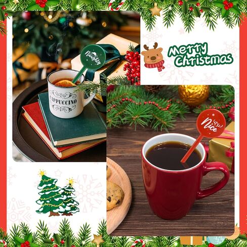 48 قطعة من أعواد حلوى عيد الميلاد البلاستيكية لتحريك المشروبات لكوكتيلات القهوة والشاي والكاكاو مثالية لحفلات عيد الميلاد وحفلات الزفاف وديكورات المشروبات الاحتفالية in Kuwait