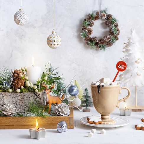 48 قطعة من أعواد حلوى عيد الميلاد البلاستيكية لتحريك المشروبات لكوكتيلات القهوة والشاي والكاكاو مثالية لحفلات عيد الميلاد وحفلات الزفاف وديكورات المشروبات الاحتفالية in Kuwait