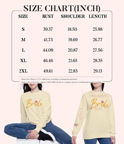 سويت شيرت عروس مطرز للنساء| بلوفر العروس سترة بياقة دائرية مطرزة | ذكرى زفاف العروس in Kuwait