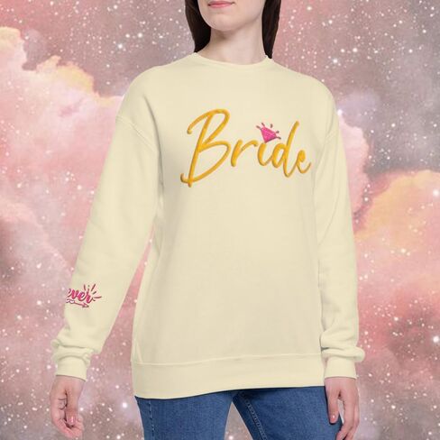 سويت شيرت عروس مطرز للنساء| بلوفر العروس سترة بياقة دائرية مطرزة | ذكرى زفاف العروس in Kuwait