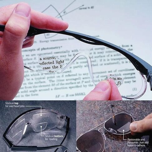 2Pcs Transparent Stick-on Presbyopic Lenses Reading Glasses Lens Liquid Silicone Bifocal Bifocal Lenses Presbyopic Lenses Magnification Reading Glasses in Saudi Arabia