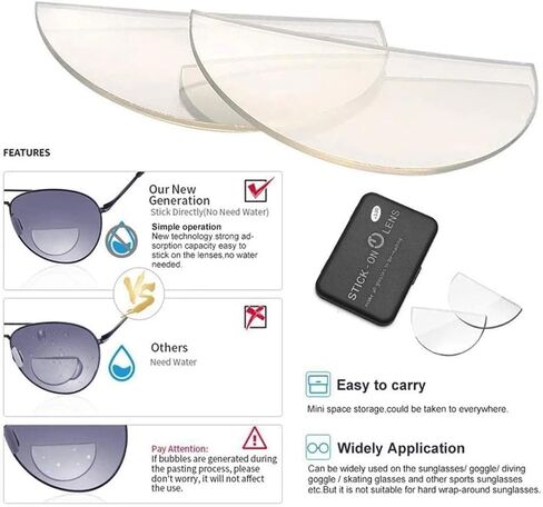 2Pcs Transparent Stick-on Presbyopic Lenses Reading Glasses Lens Liquid Silicone Bifocal Bifocal Lenses Presbyopic Lenses Magnification Reading Glasses in Saudi Arabia
