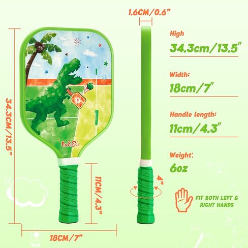 WERNNSAI Kids Pickleball Paddle Lightweight Unicorn Dinosaur Pickle Ball Paddle Sports Gifts for Boys Girls in Saudi Arabia
