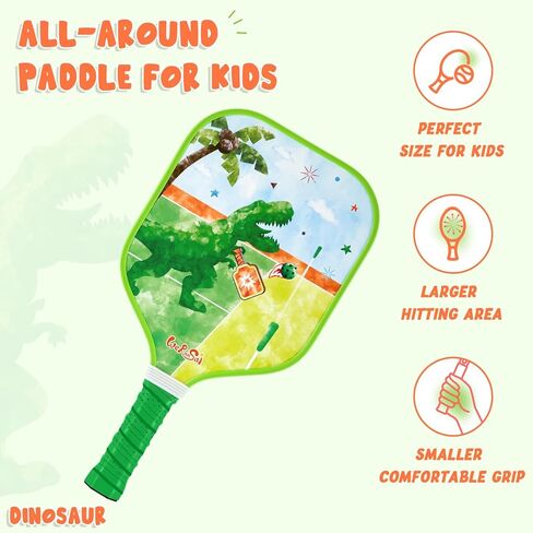 WERNNSAI Kids Pickleball Paddle Lightweight Unicorn Dinosaur Pickle Ball Paddle Sports Gifts for Boys Girls in Saudi Arabia