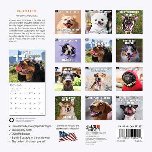 RED EMBER Funny Gag Gift Dooty Calls Puppies 2024 Hangable Monthly Wall Calendar Pooping Crapping | 12" x 24" Open | Thick & Sturdy Paper | Giftable | Joke, White Elephant, Yankee Swap, Secret Dirty in Saudi Arabia