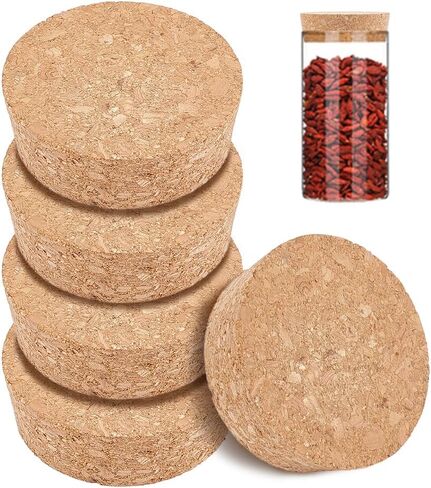 BENECREAT 8 Pcs Cork Bottle Stoppers, Cork Plug, Replacement Corks for Wine, Decorative Bottles, Jars, Arts, DIY Crafts, 2.5 inch in Diameter in Saudi Arabia