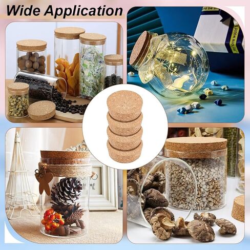 BENECREAT 8 Pcs Cork Bottle Stoppers, Cork Plug, Replacement Corks for Wine, Decorative Bottles, Jars, Arts, DIY Crafts, 2.5 inch in Diameter in Saudi Arabia