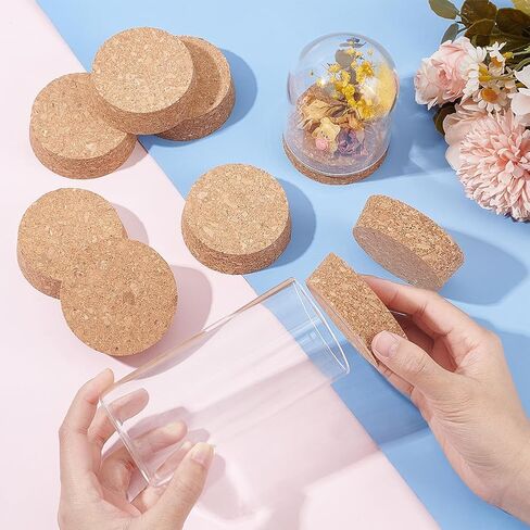 BENECREAT 8 Pcs Cork Bottle Stoppers, Cork Plug, Replacement Corks for Wine, Decorative Bottles, Jars, Arts, DIY Crafts, 2.5 inch in Diameter in Saudi Arabia