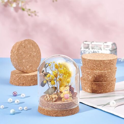 BENECREAT 8 Pcs Cork Bottle Stoppers, Cork Plug, Replacement Corks for Wine, Decorative Bottles, Jars, Arts, DIY Crafts, 2.5 inch in Diameter in Saudi Arabia