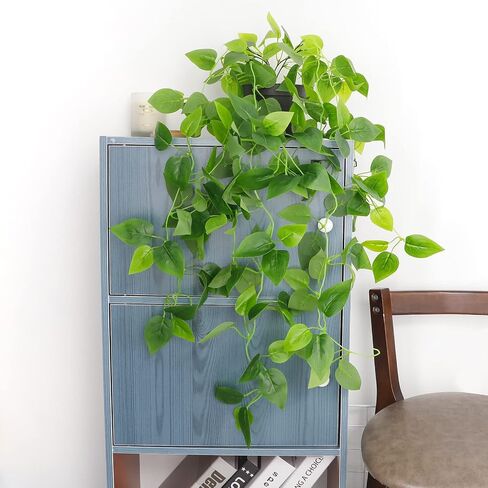 2 pcs Fake, Artificial Potted Plant Faux Ivy Vine Plant Hanging Plant Pothos for Home Office Indoor Outdoor Garden Decor in Saudi Arabia
