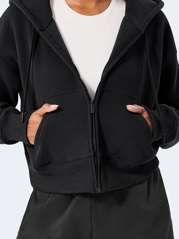 YEOREO Zip Up Hoodies for Women Fleece Pullover Cropped Crew Neck Sweatshirts Katrine Fall Winter Clothes with Pockets in Saudi Arabia