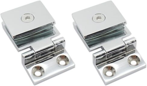 2 Pack Glass Door Hinge, TTZEZE 90 Degree Shower Door Hinges Heavy Duty Glass Door Cupboard Showcase Cabinet Gate Clamp Glass Door Clamps Replacement Parts, Zinc Alloy Brushed Finish for 5-8mm Glass in Saudi Arabia