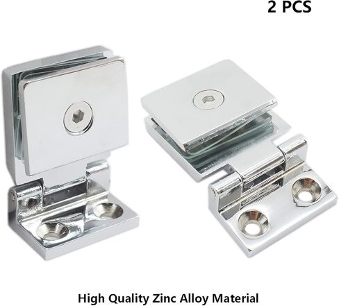 2 Pack Glass Door Hinge, TTZEZE 90 Degree Shower Door Hinges Heavy Duty Glass Door Cupboard Showcase Cabinet Gate Clamp Glass Door Clamps Replacement Parts, Zinc Alloy Brushed Finish for 5-8mm Glass in Saudi Arabia