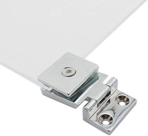 2 Pack Glass Door Hinge, TTZEZE 90 Degree Shower Door Hinges Heavy Duty Glass Door Cupboard Showcase Cabinet Gate Clamp Glass Door Clamps Replacement Parts, Zinc Alloy Brushed Finish for 5-8mm Glass in Saudi Arabia