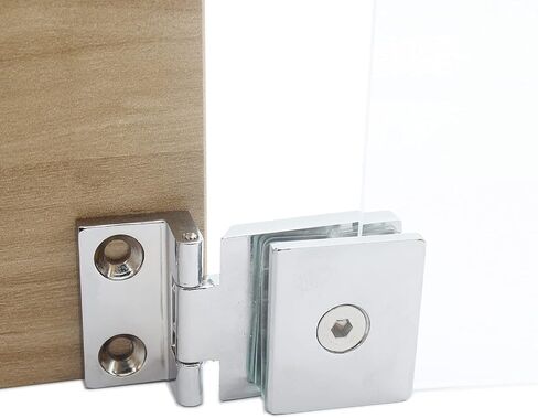 2 Pack Glass Door Hinge, TTZEZE 90 Degree Shower Door Hinges Heavy Duty Glass Door Cupboard Showcase Cabinet Gate Clamp Glass Door Clamps Replacement Parts, Zinc Alloy Brushed Finish for 5-8mm Glass in Saudi Arabia